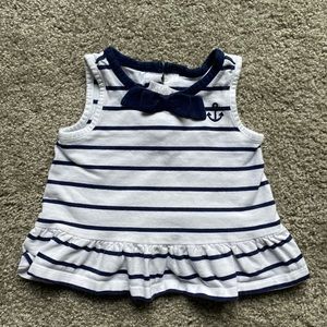 Janie And Jack nautical navy and white striped shirt, 18-24mo